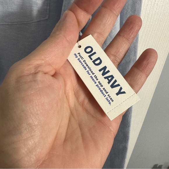 Old Navy Everyday Shirt size XL, linen blend, blue, NEW, fall, casual, office - Picture 7 of 10